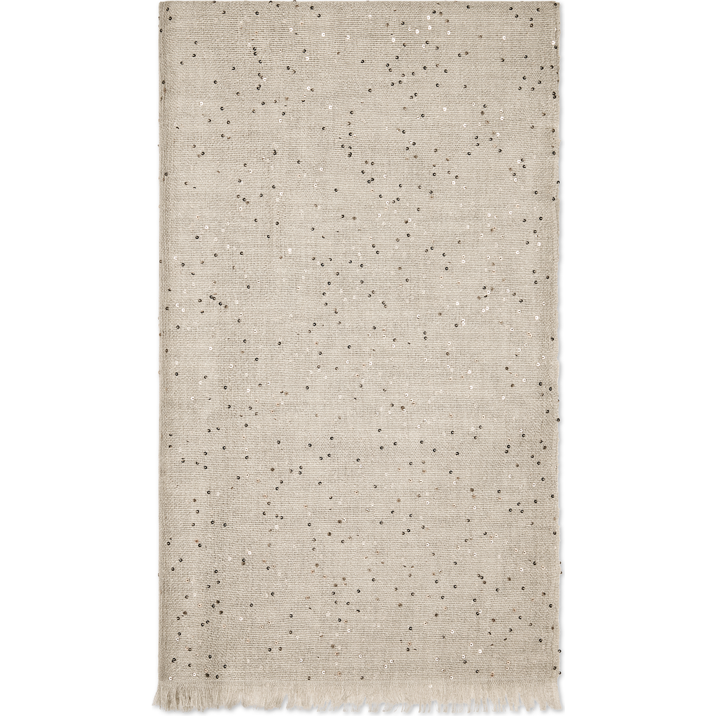 Brunello Cucinelli Cashmere And Silk Diamond Yarn Scarf In Buff