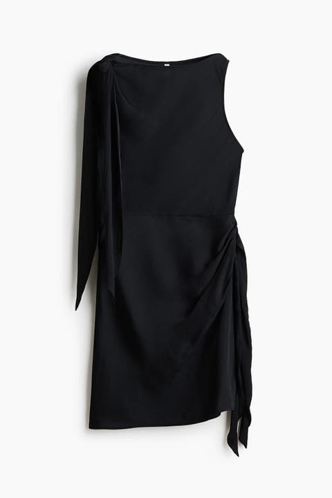 Tie-detail Boat-neck Dress