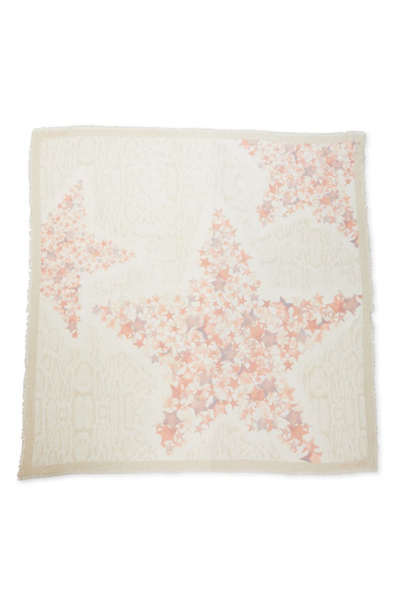 Jimmy Choo Star & Python Print Shawl, Main, color, 
