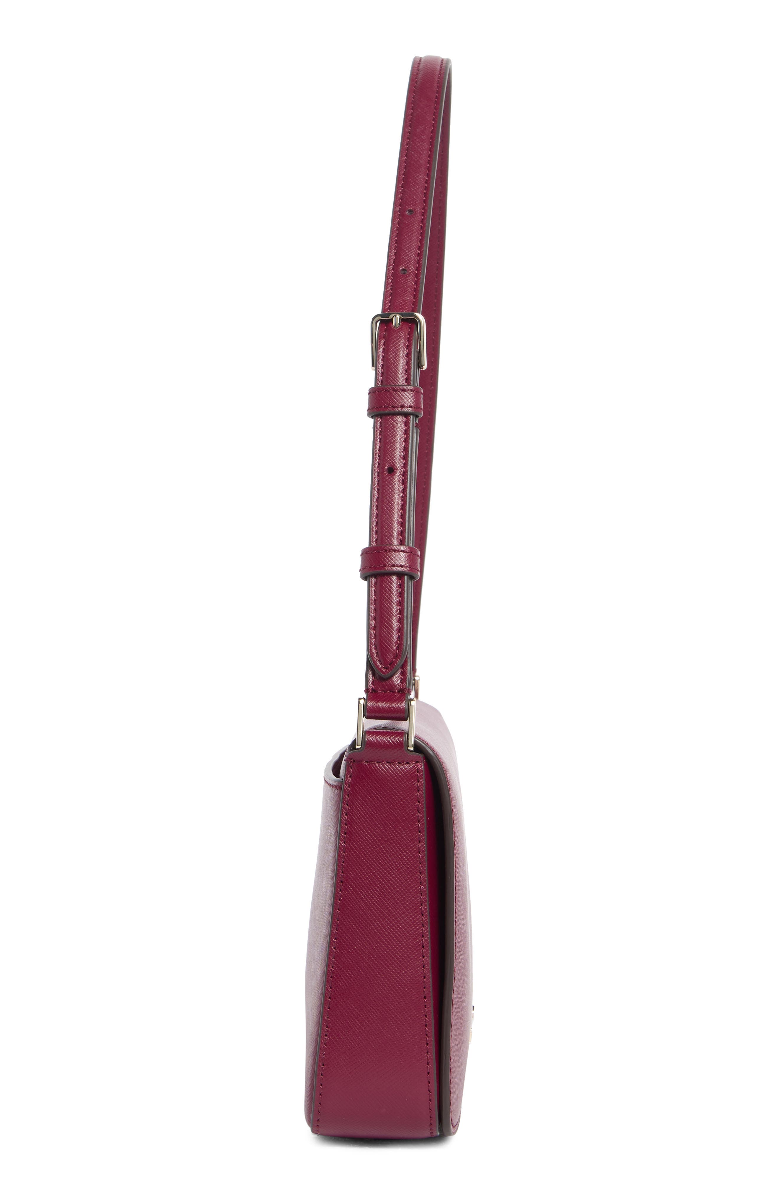 staci saffiano leather shoulder bag, Alternate, color, BLACKBERRY PRESERVES