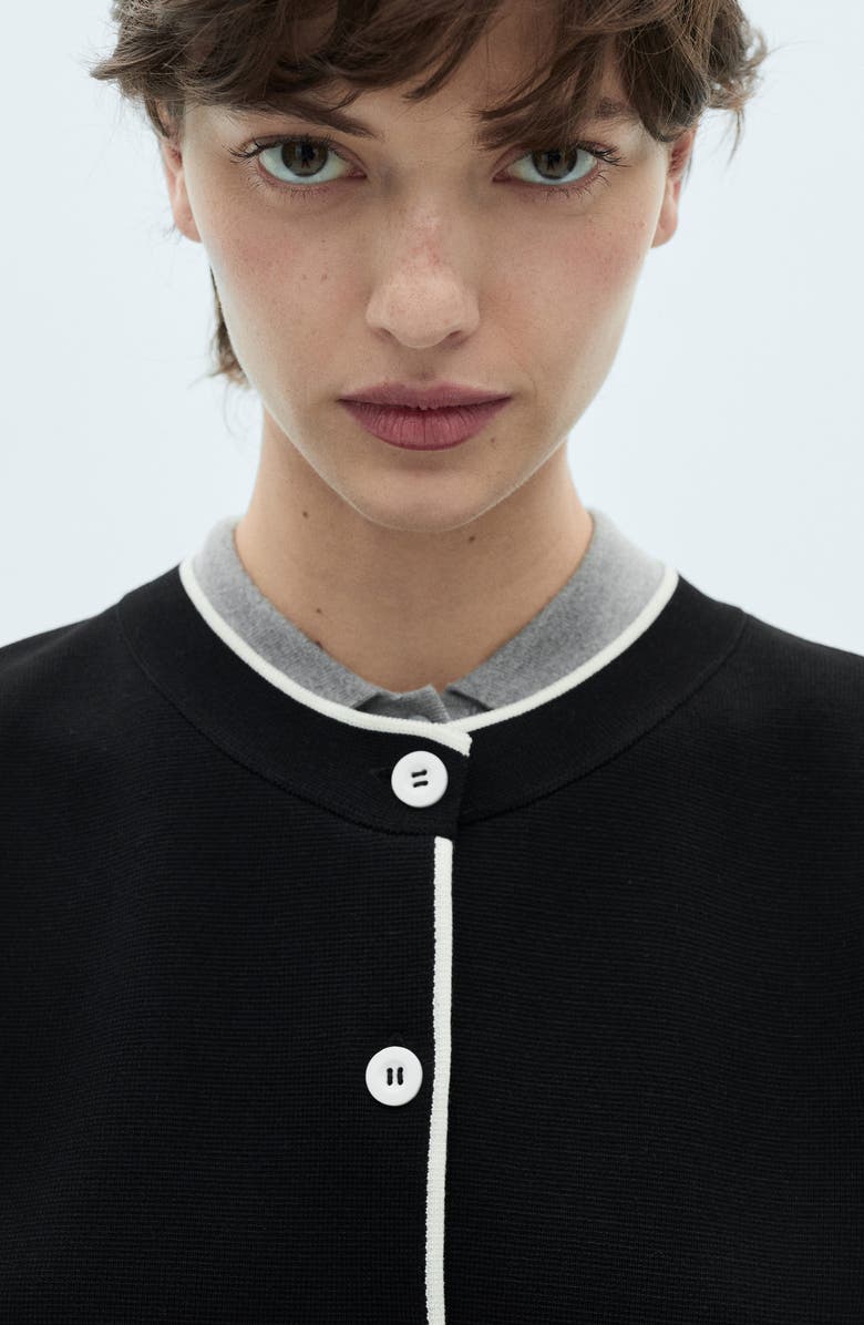 MANGO Contrast Trim Cardigan, Alternate, color, 