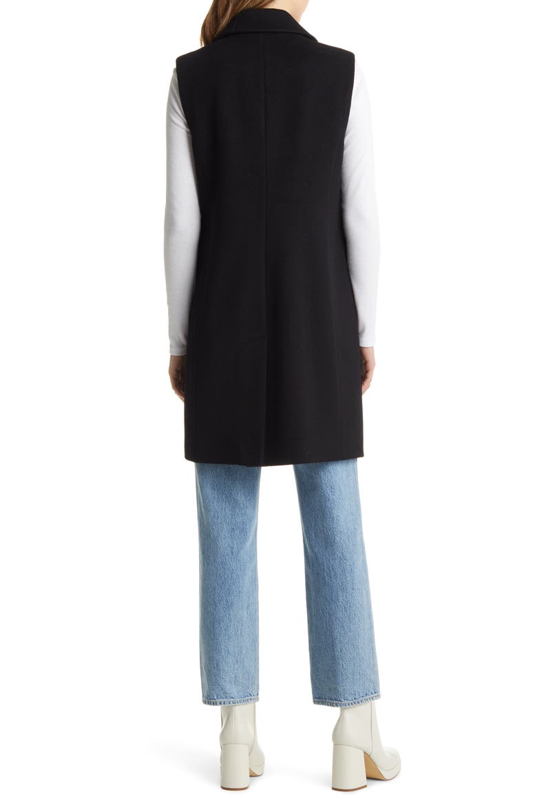 Tailored Wool Blend Long Vest, Alternate, color, BLACK
