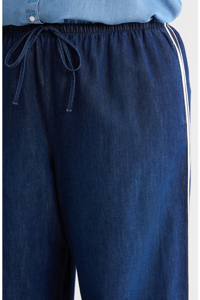 Wide Leg Chambray Pull On Pants, Alternate, color, DARK WASH