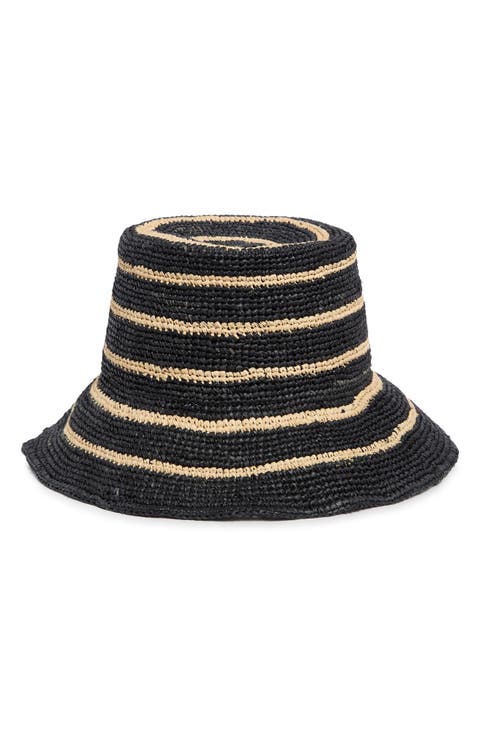 Stripe Straw Cloche