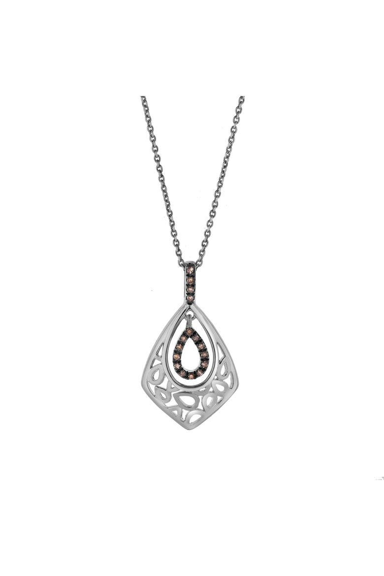 Soraya Sterling Silver 0.08 Ct Diamond Teardrop Pendant, Main, color, 925 Sterling Silver