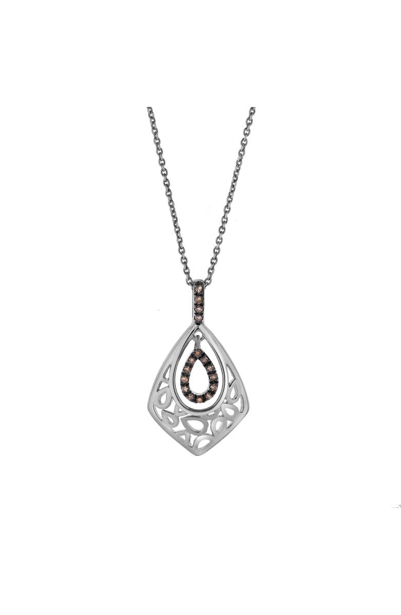 LuvMyJewelry Soraya Sterling Silver 0.08 Ct Diamond Teardrop Pendant, Main, color, 925 Sterling Silver