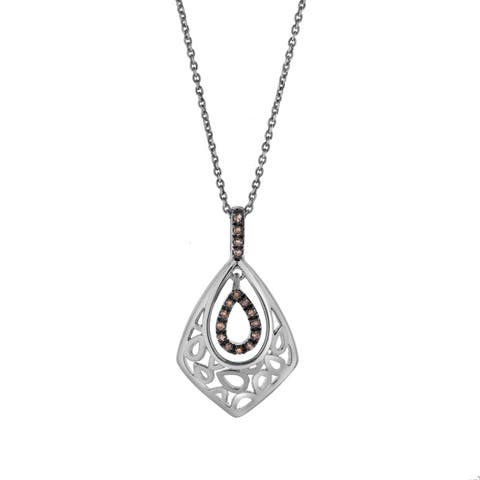 Soraya Sterling Silver 0.08 Ct Diamond Teardrop Pendant