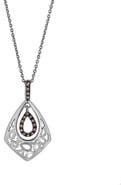 LuvMyJewelry Soraya Sterling Silver 0.08 Ct Diamond Teardrop Pendant