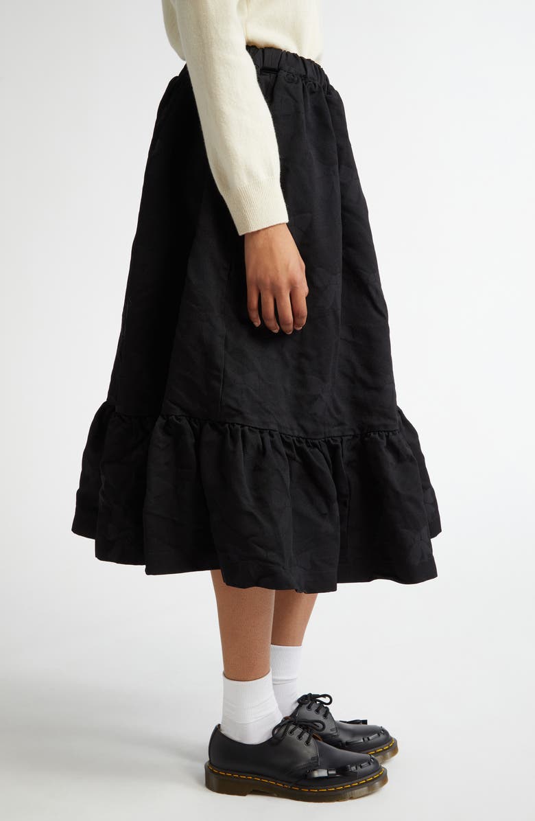 Comme des Garçons Girl Jacquard Ribbon Ruffle Skirt, Alternate, color, 