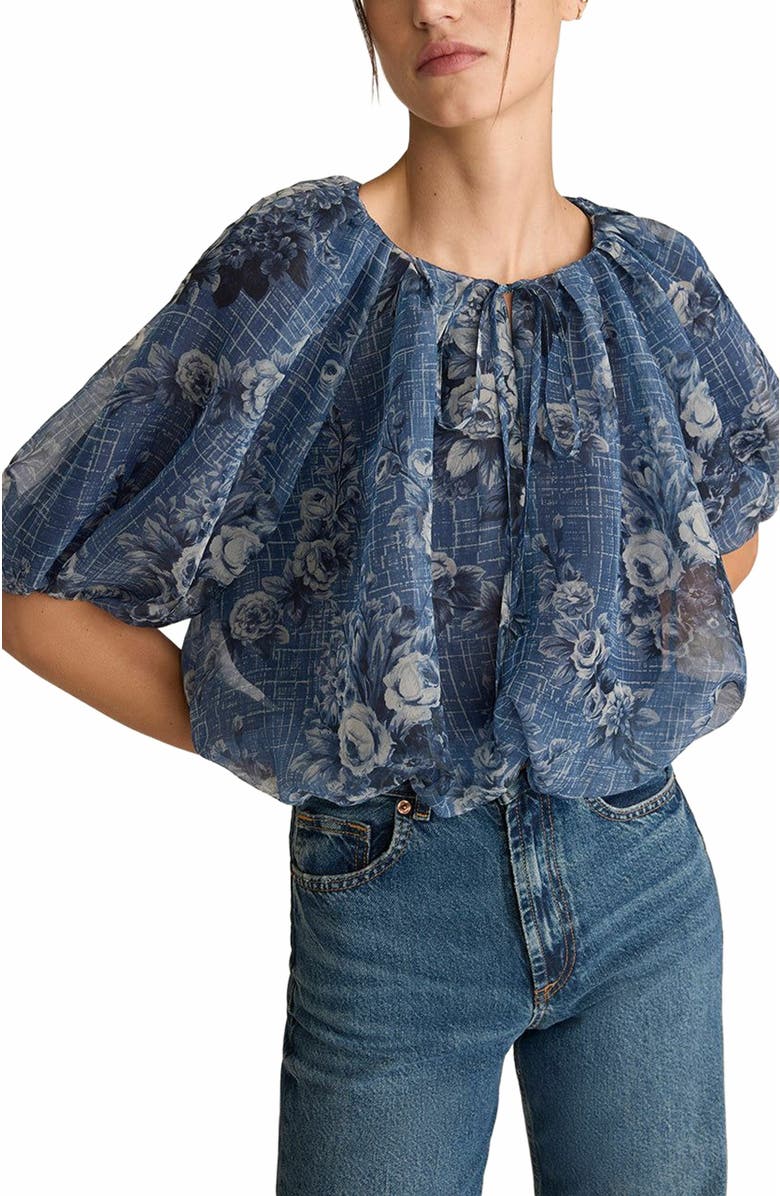 Rebecca Taylor Emblem Fleur Bubble Print Top, Alternate, color,