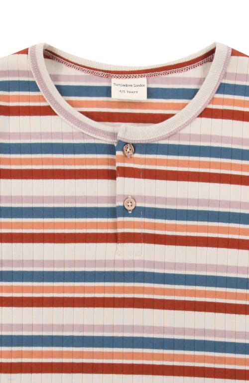 Turtledove London Kids Organic Cotton Retro Stripe Print Top In Multi