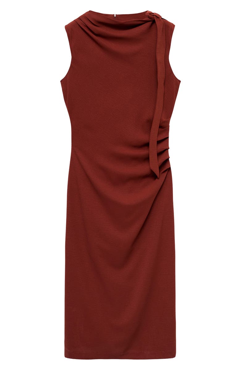 MANGO Pleated Drape Sleeveless Maxi Dress, Main, color, Burnt Orange