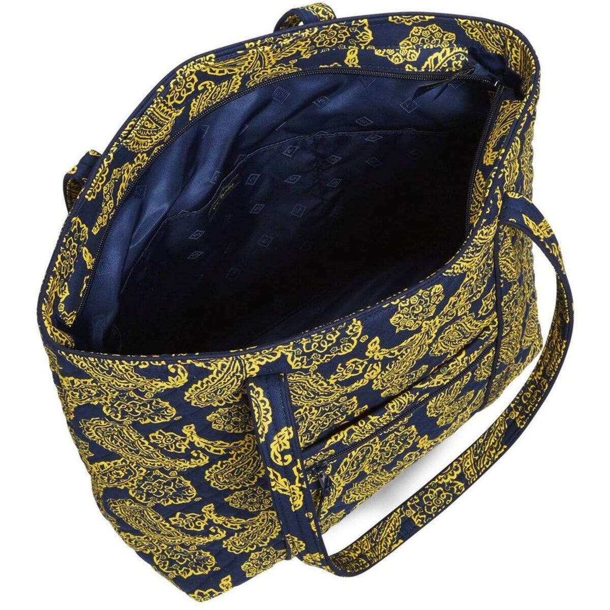 VERA BRADLEY Michigan Wolverines Rain Garden Vera Tote Bag, Alternate, color, 