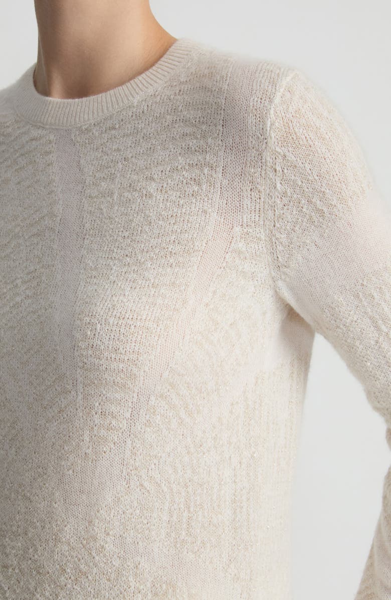 Lafayette 148 New York Tree Ring Intarsia Cashmere Crewneck Sweater, Alternate, color, 