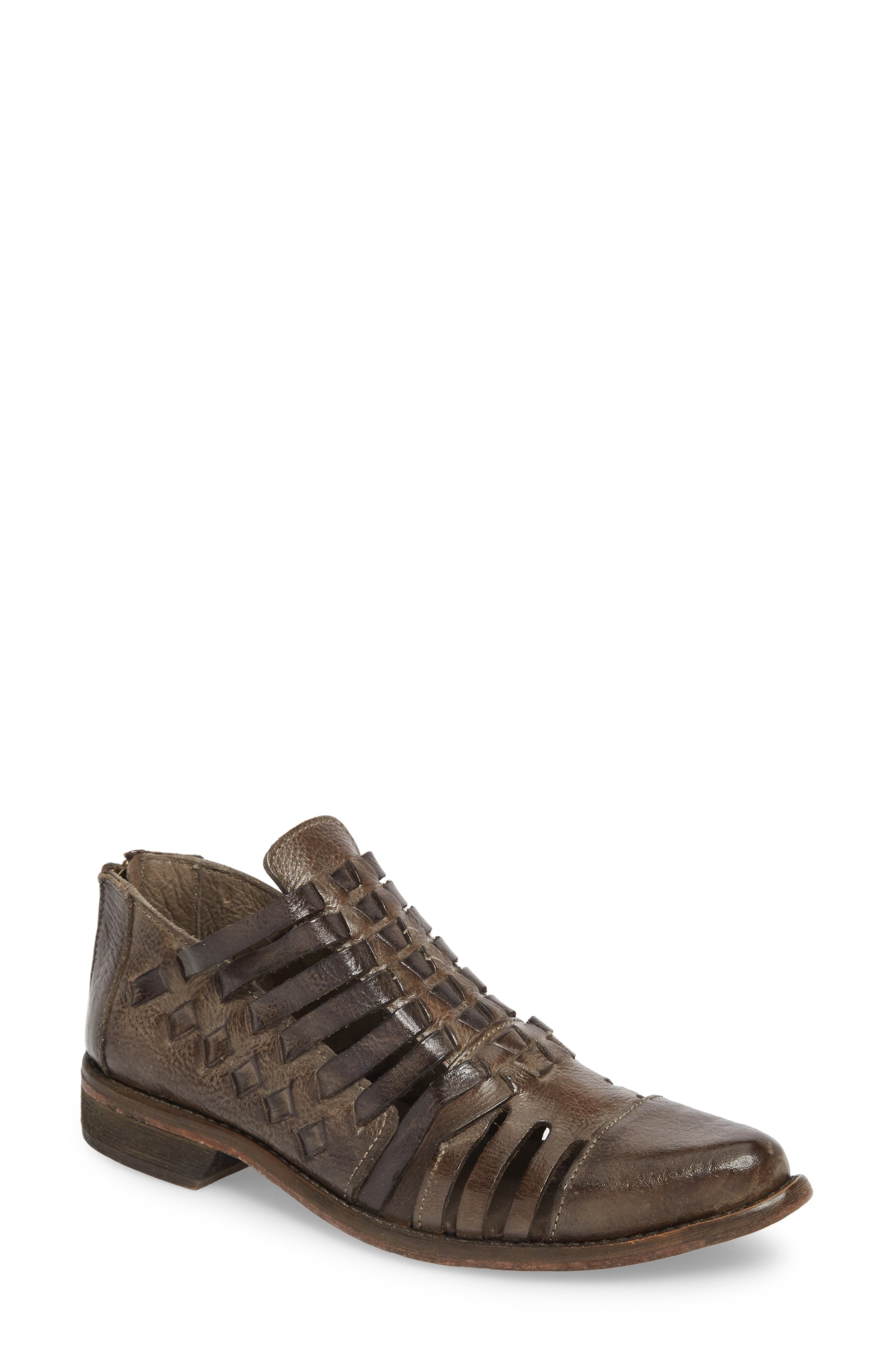 Las Cruces Huarache Flat, Main, color, TAUPE LEATHER