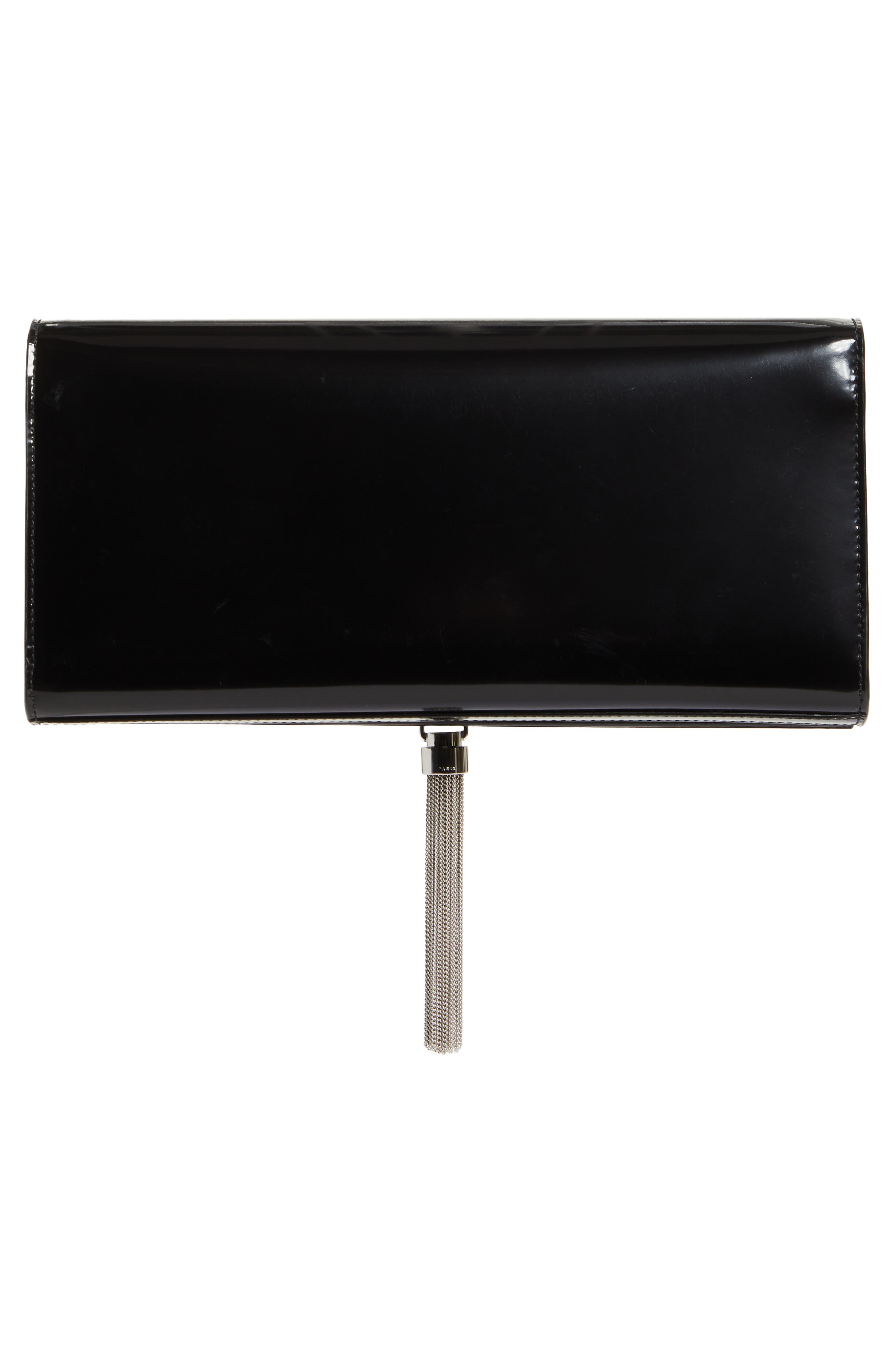 Saint Laurent Kate Glossy Leather Clutch, Alternate, color, 