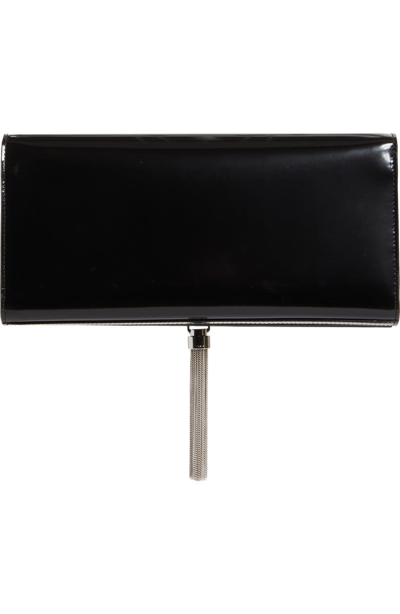 Saint Laurent Kate Glossy Leather Clutch, Alternate, color,