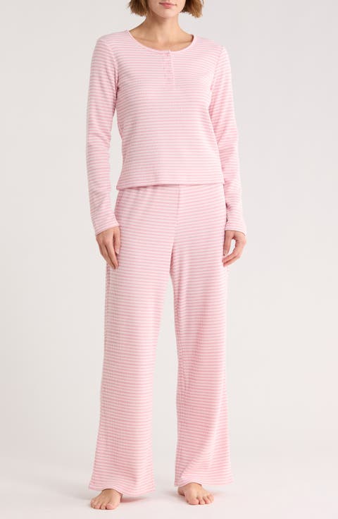 Waffle Knit Henley Pajamas
