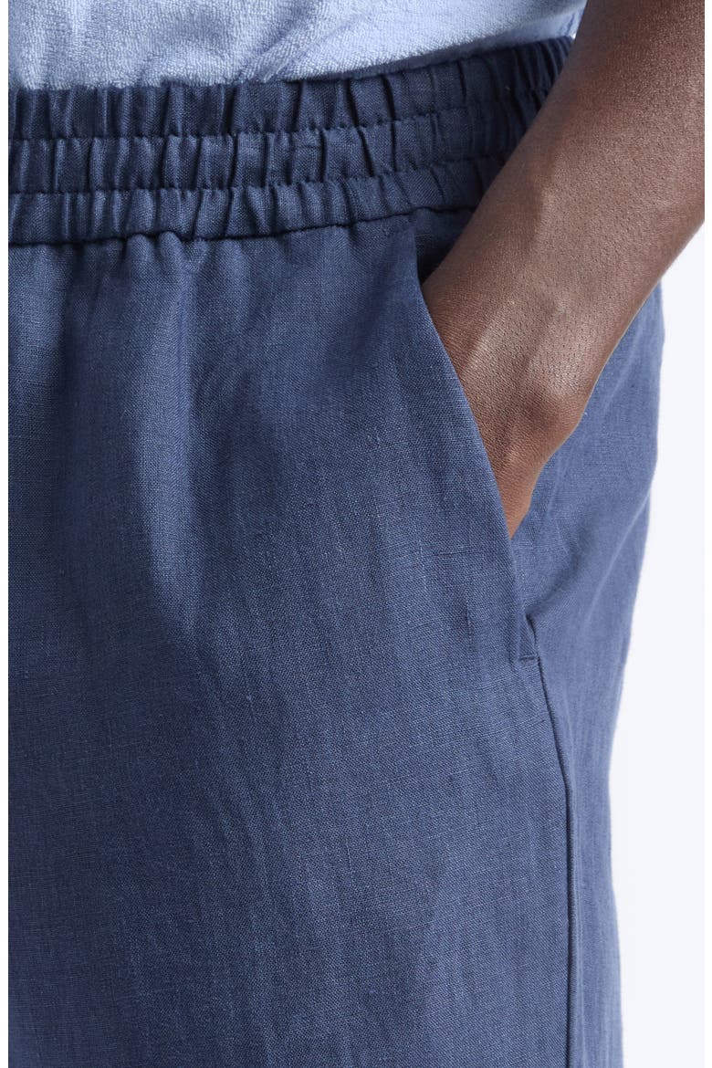 Drawstring Linen Trousers, Alternate, color, LIGHT NAVY