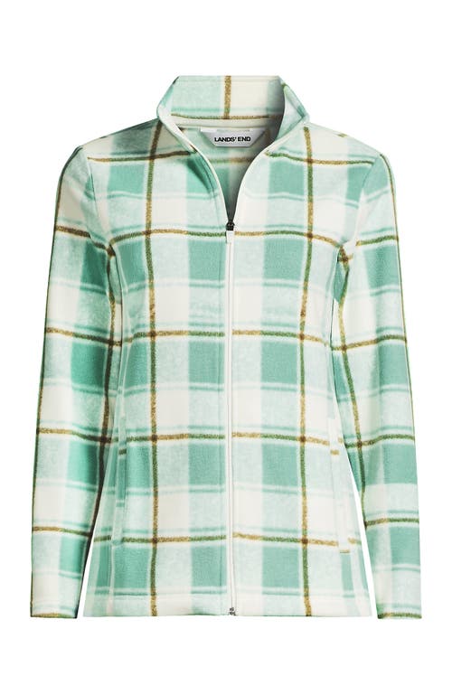 Lands' End Anyweather Fleece Full Zip Jacket In Green
