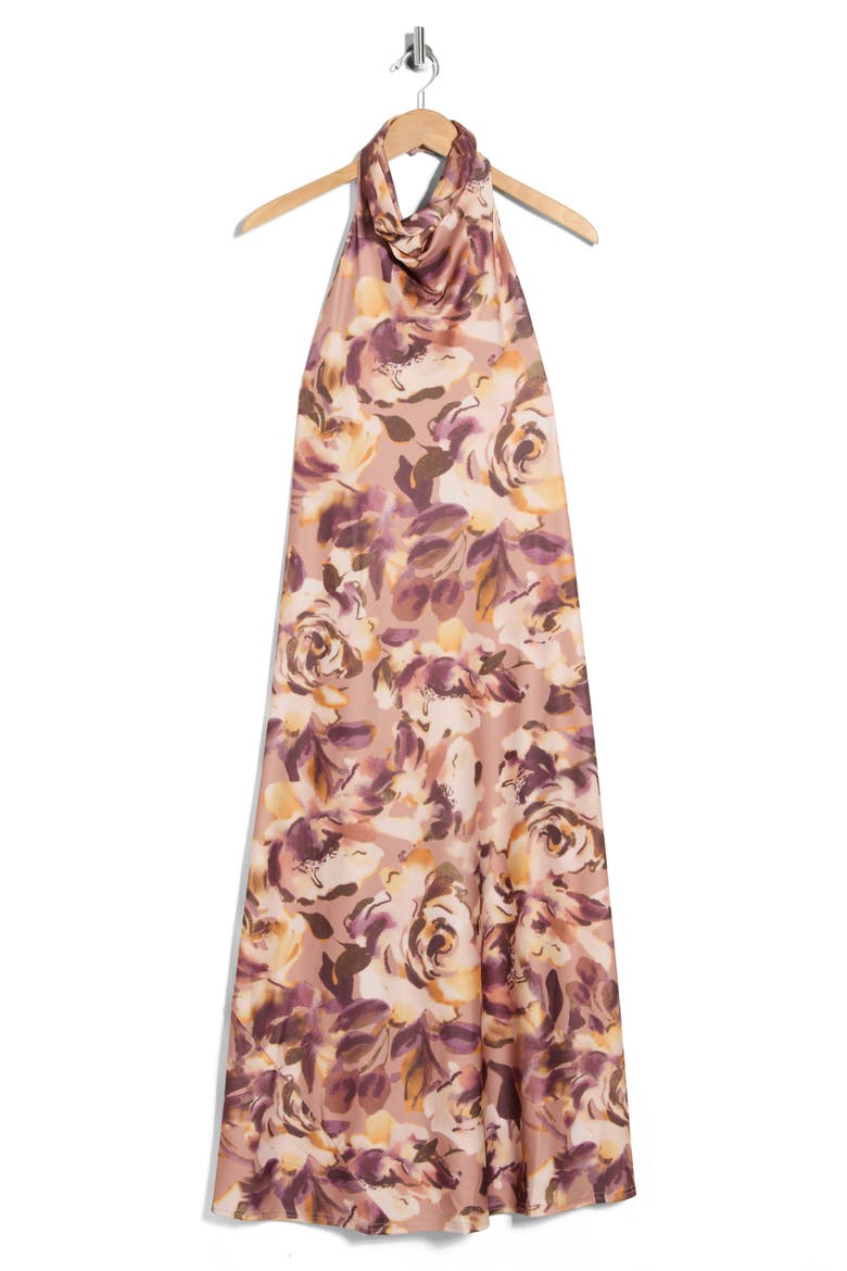 Jersey Halter Dress, Alternate, color, BLUSH FLORAL
