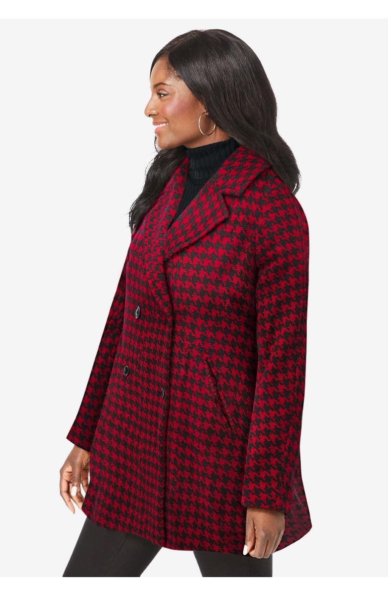 Jessica London A-Line Wool Peacoat, Alternate, color, Black