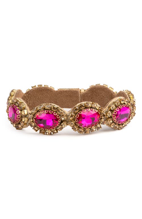 Deepa Gurnani Celine Crystal Bracelet in Fuchsia 