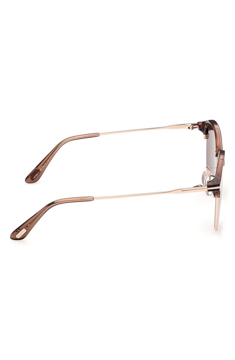 TOM FORD 55mm Gradient Round Sunglasses, Alternate, color, Shiny Light Brown / Brown