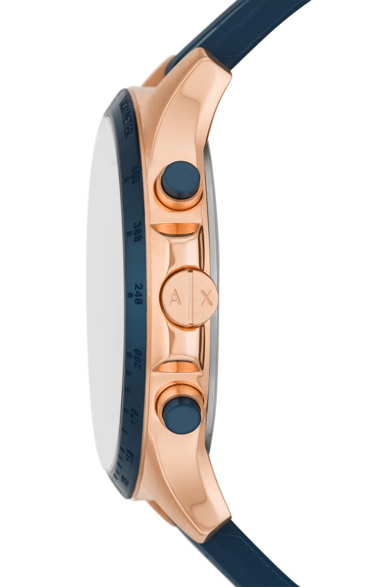 Chronograph Leather Strap Watch, 44mm, Alternate, color, ROSE GOLD