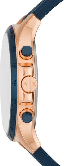 Chronograph Leather Strap Watch, 44mm