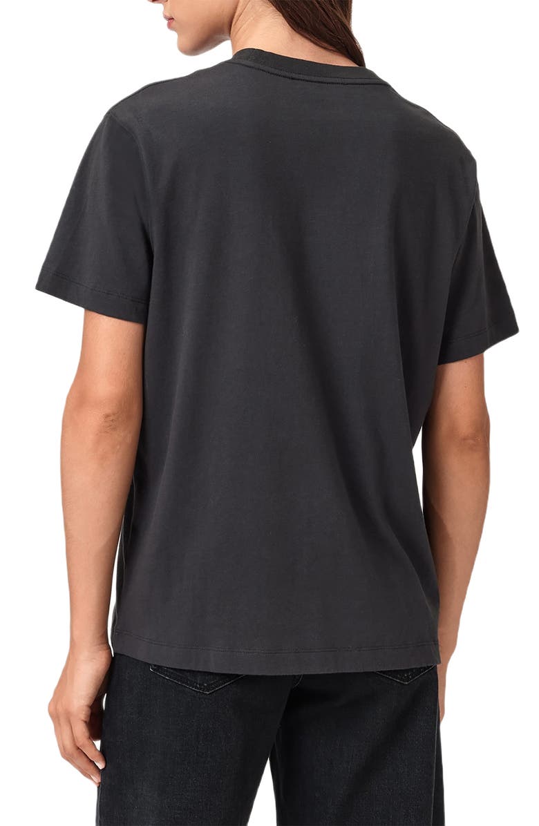 AllSaints Link Embellished Cotton T-Shirt, Alternate, color, Washed Black