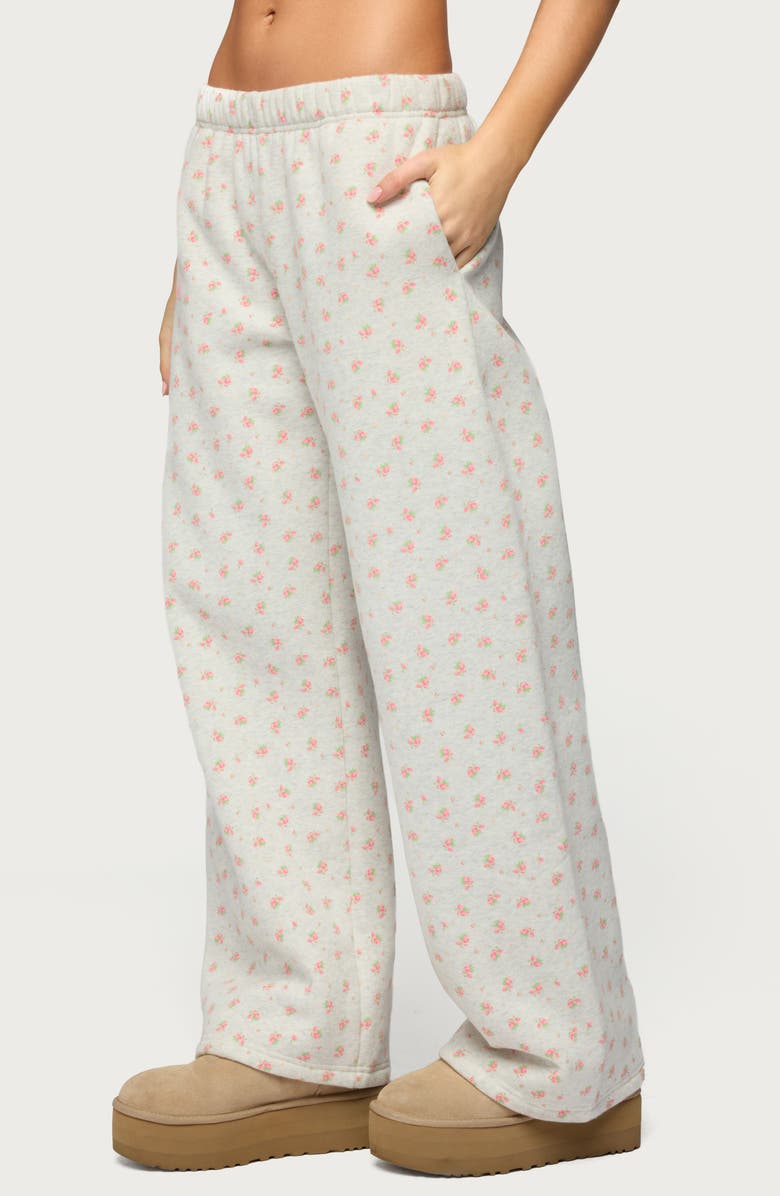 EDIKTED Flower Power Wide Leg Sweatpants, Alternate, color,