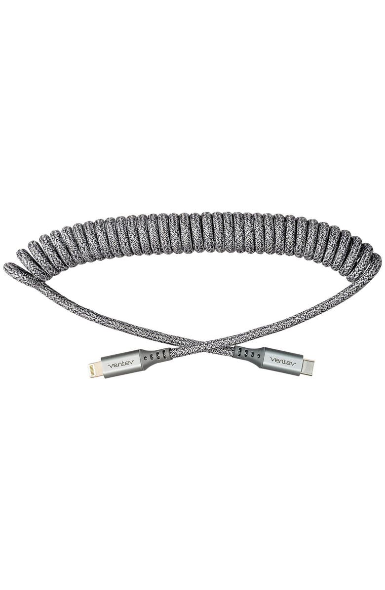 Ventev Helix USB-C to Apple Lightning High Speed Travel 3 Foot Cable, Alternate, color, Gray