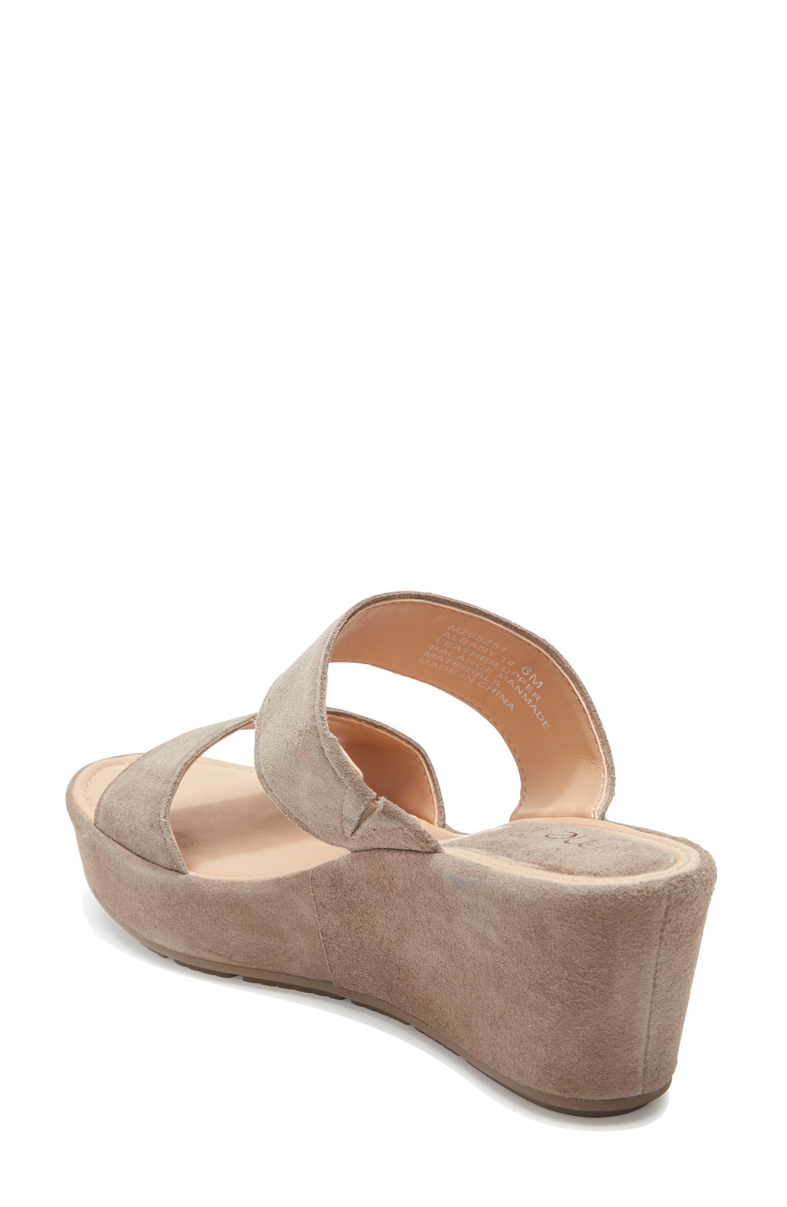Albany Wedge Sandal, Alternate, color, ALPACA SUEDE