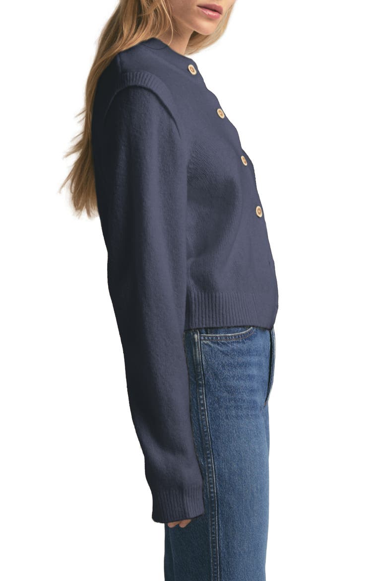 The Varsity Wool Blend Cardigan, Alternate, color, DARK SLATE