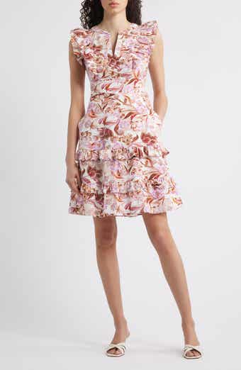 Eliza J Ruffle Tiered Pintuck Dress