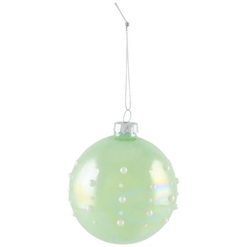 Northlight Shiny Glass Ball Christmas Ornaments With Pearl Drops In Blue