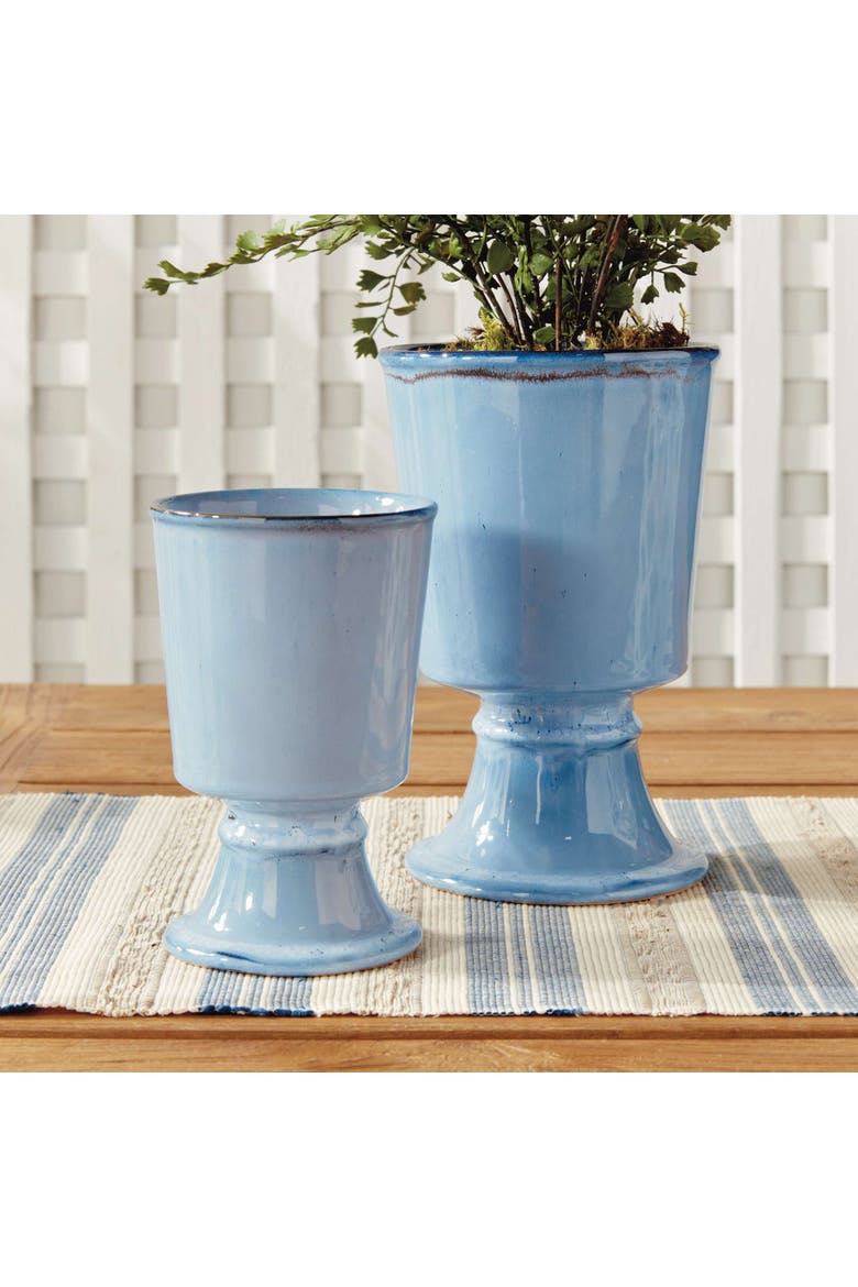 KELCY FOOTED CACHEPOTS Set of 2, Alternate, color, Blue