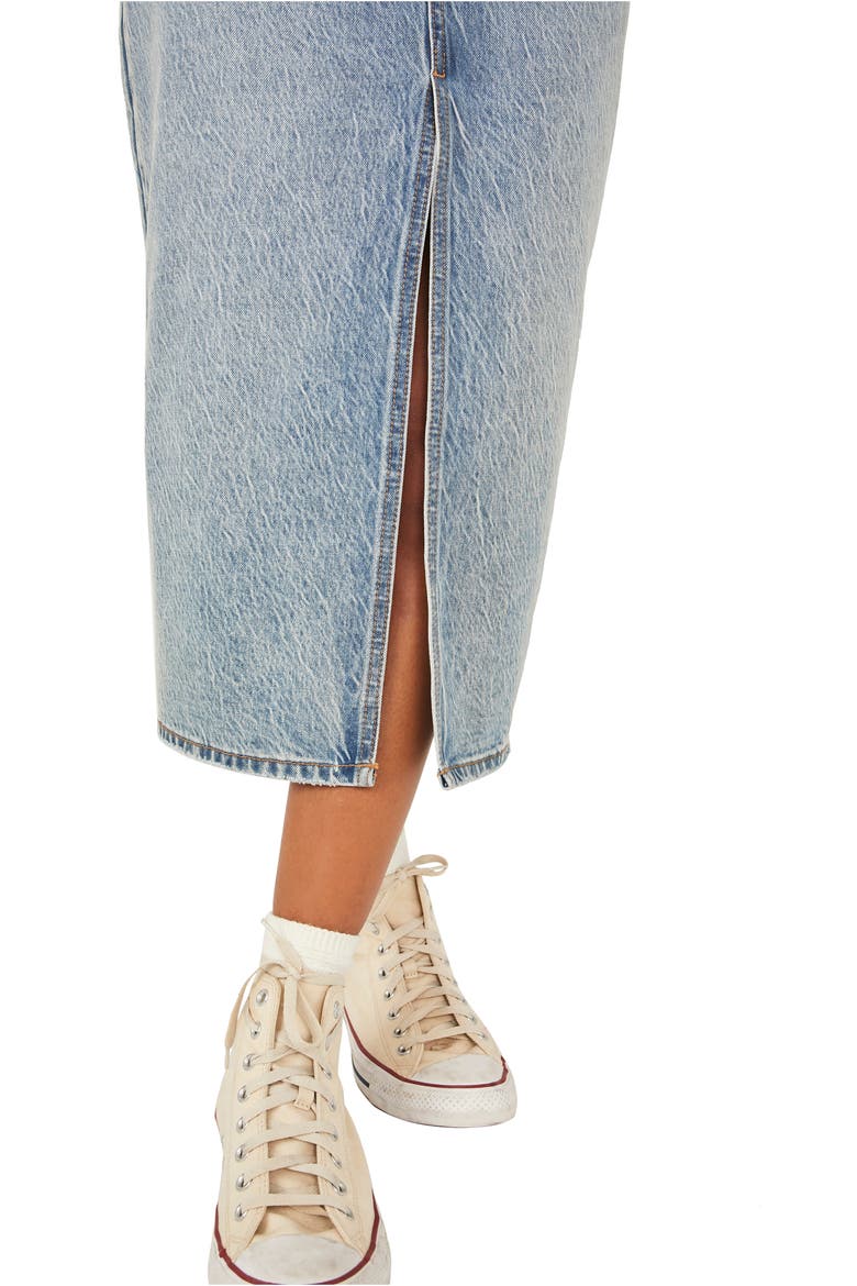 Calabasis Denim Midi Skirt, Alternate, color, MEDIUM BLUE