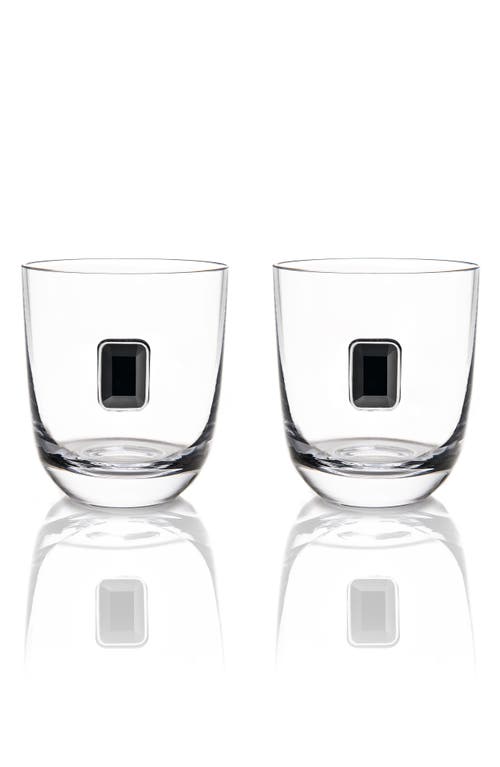 Anna New York Elevo Set Of 2 Double Old Fashioned Glasses In Black