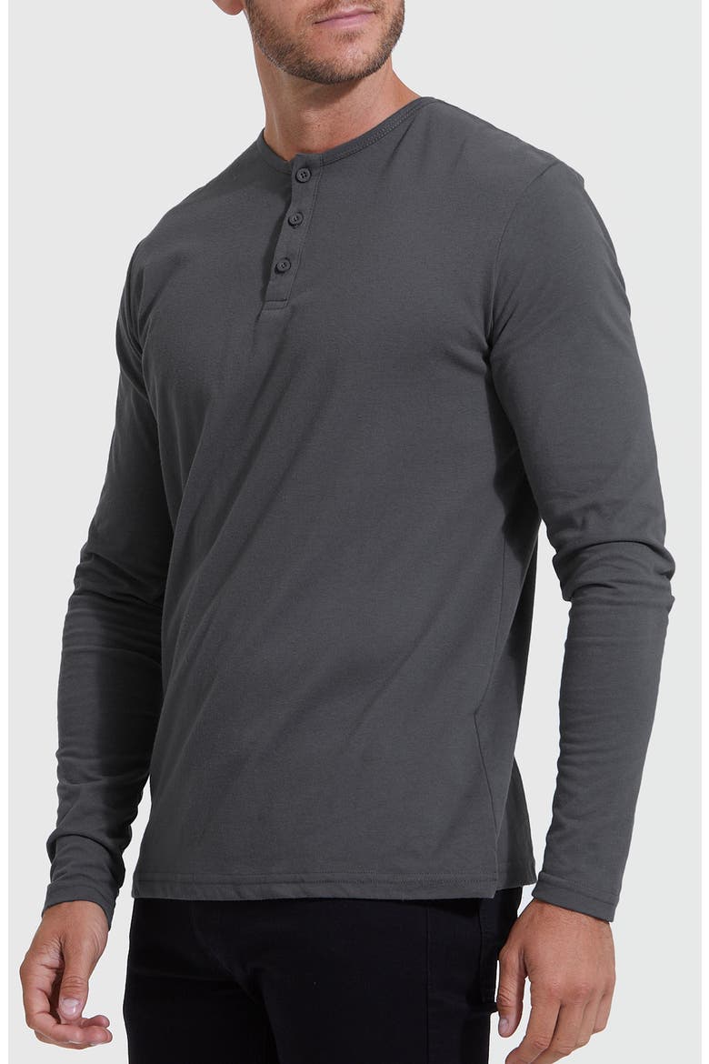 Classic Long Sleeve Henley, Alternate, color, CARBON