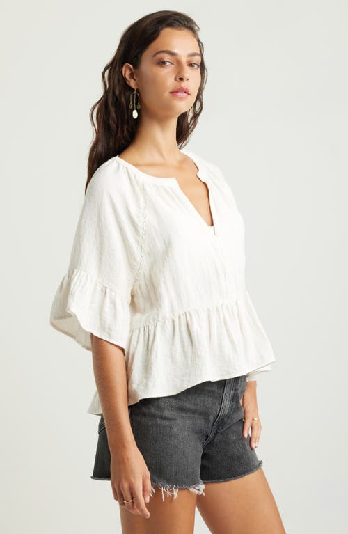 Shop Treasure & Bond Ruffle Peplum Top In Ivory Egret