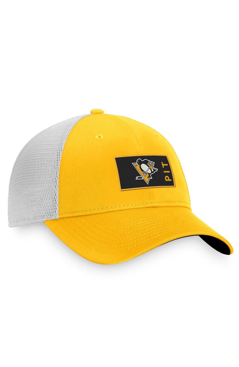 FANATICS Men's Fanatics Branded Gold/White Pittsburgh Penguins Authentic Pro Rink Trucker Snapback Hat, Alternate, color, Gold