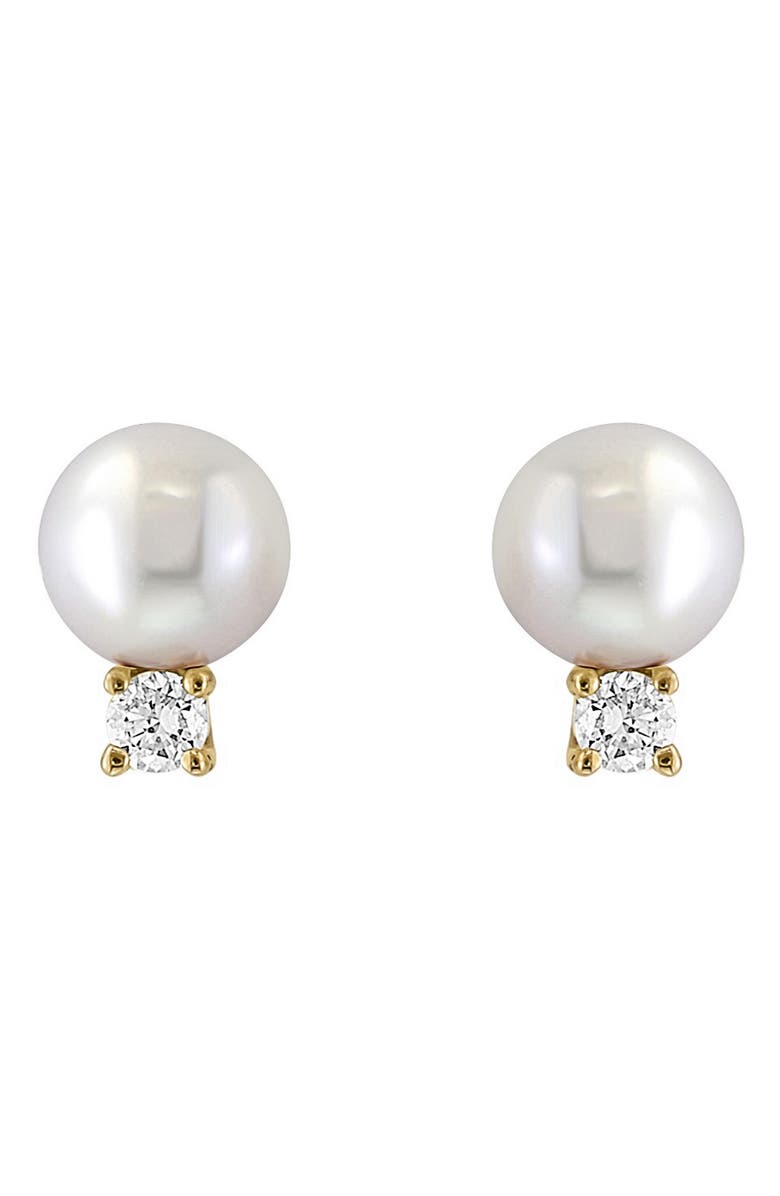 EFFY 14K Yellow Gold Diamond & Cultured Freshwater Pearl Earrings, Main, color,
