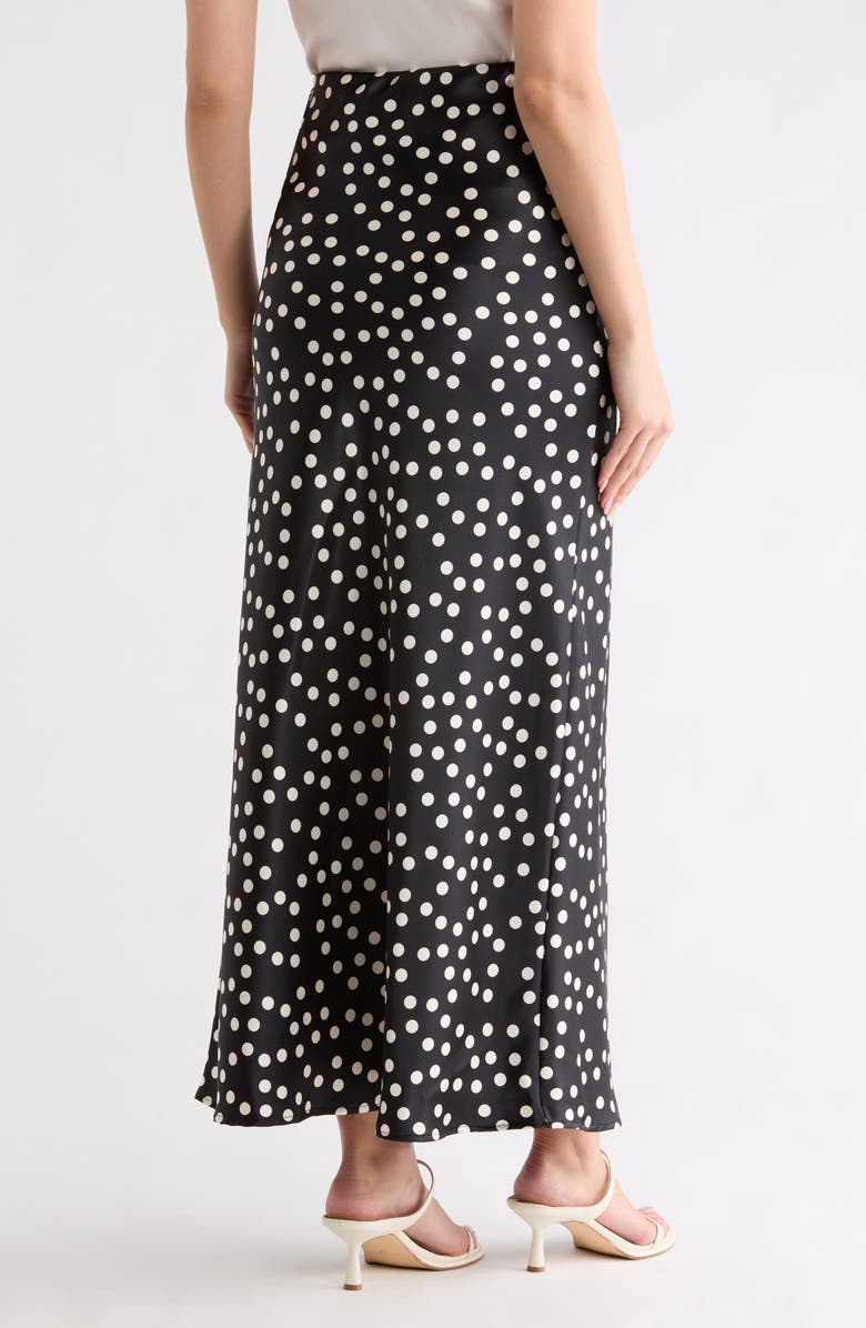 Renee C Polka Dot Print Maxi Skirt, Alternate, color, Black