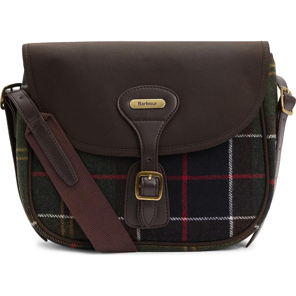 Barbour Cromarty Plaid & Leather Crossbody Bag In Multi