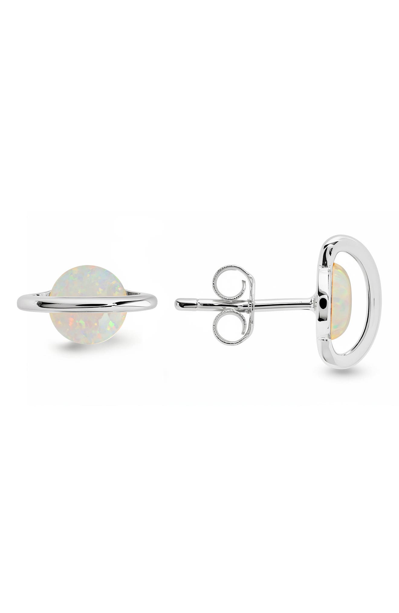 Opal Saturn Celestial Stud Earrings