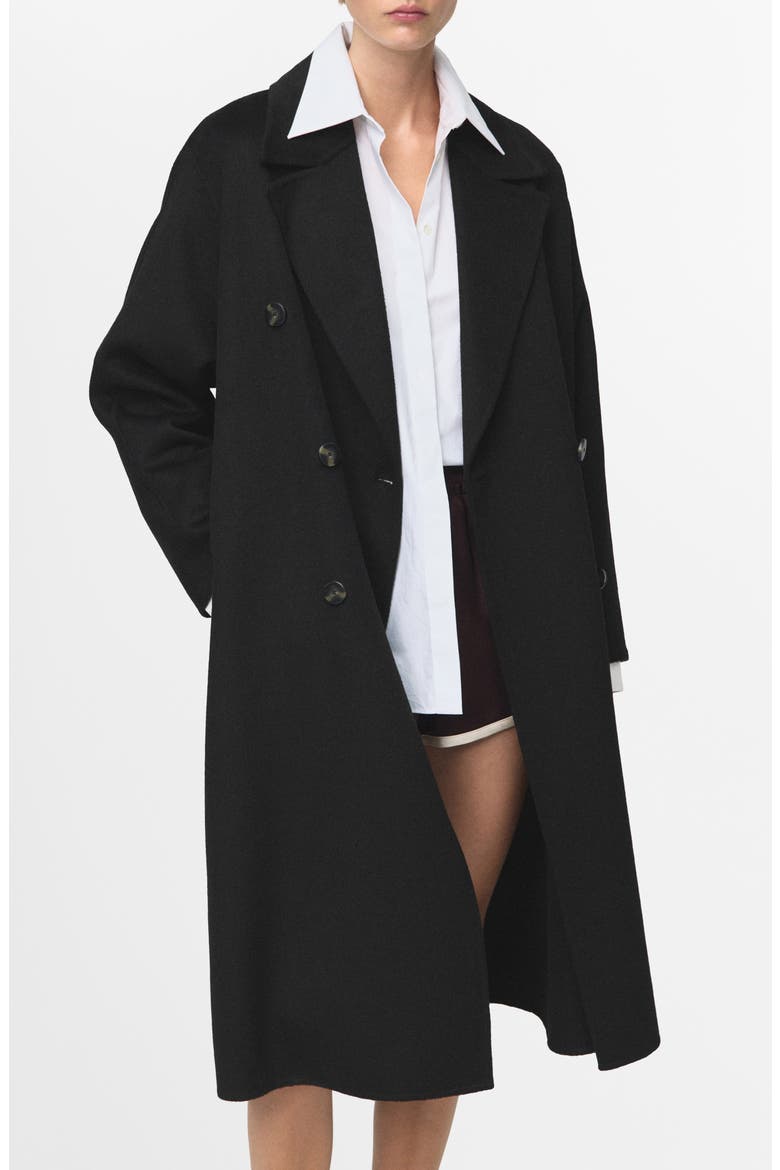 Picarol Double Breasted Wool Blend Coat, Main, color, BLACK