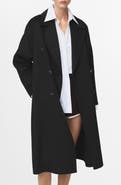 MANGO Picarol Double Breasted Wool Blend Coat