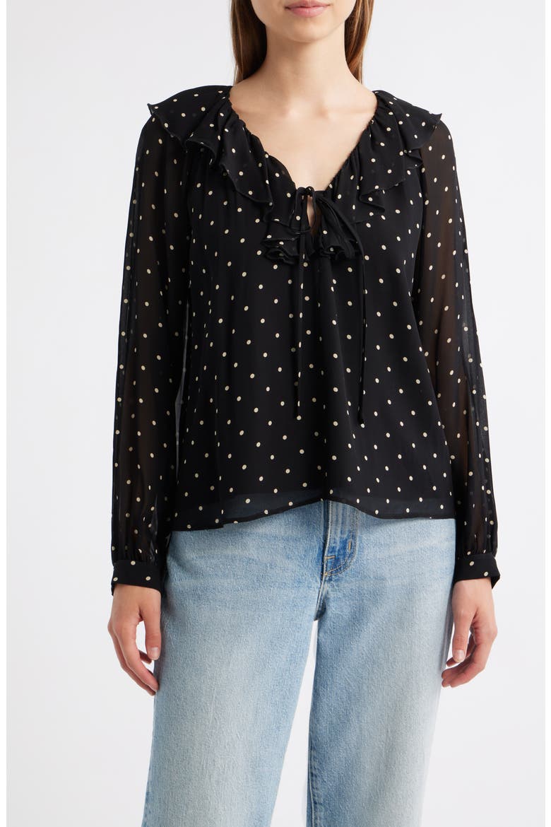 Honora Ruffle Top, Main, color, POLKA DOTS